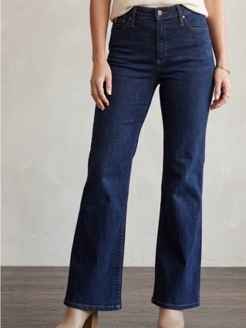 High-Rise Dark Indigo Flare Jeans for Women